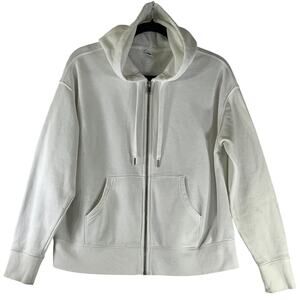 Old Navy Easy Vintage Sea Salt White Hooded Full Zip Sweatshirt Reg Size S